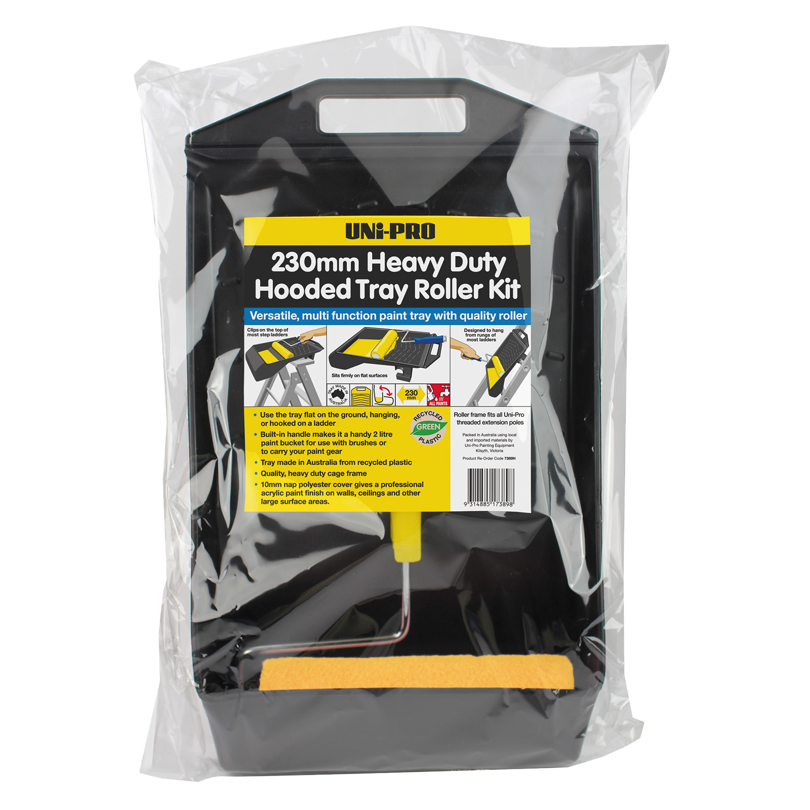 UNi-PRO 230mm Heavy Duty Hooded Plastic Roller Kit
