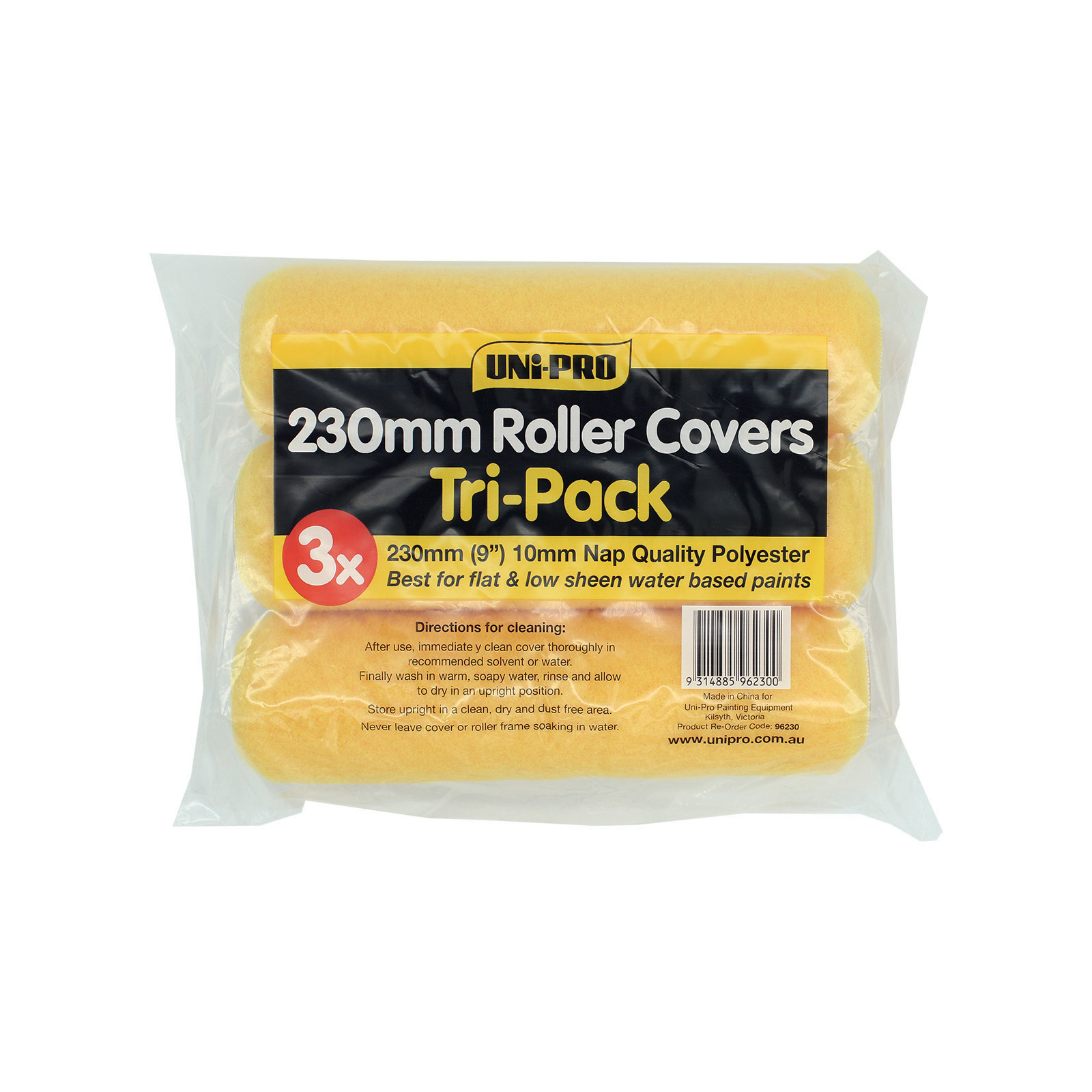 UNi-PRO Tri Pack Roller Covers - 10mm nap