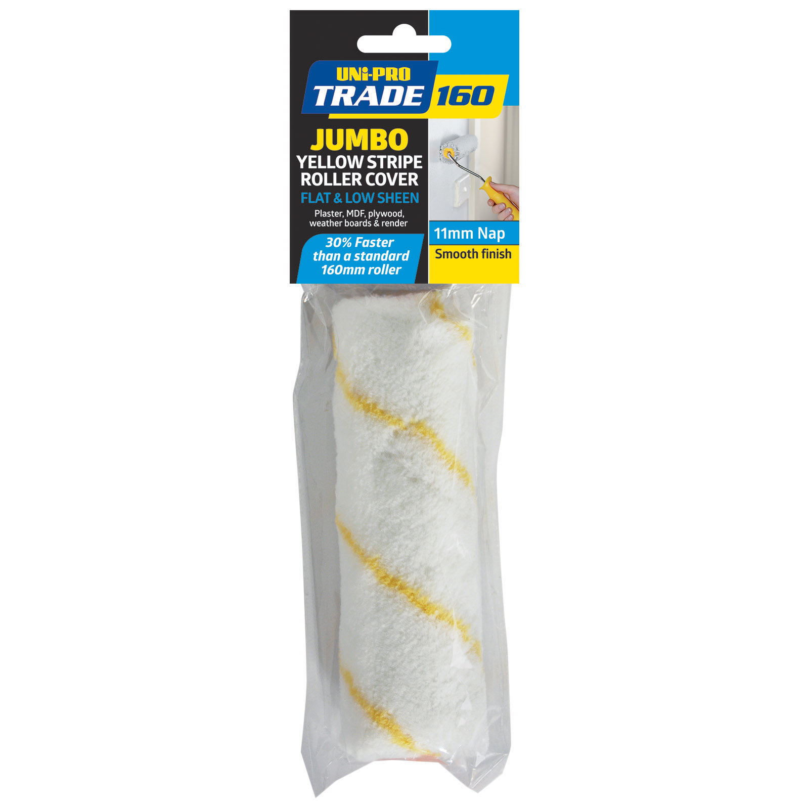 UNi-PRO Trade Jumbo Core Yellow Stripe Cover - 11mm nap