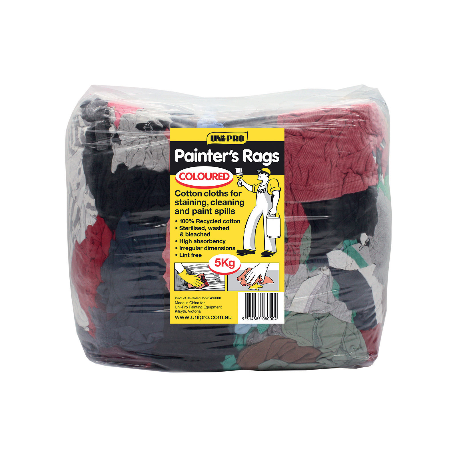UNi-PRO Painter's Rags - Mixed Colours
