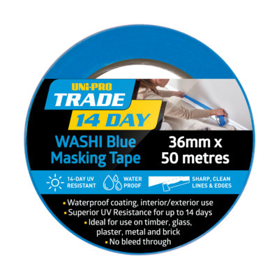 UNi-PRO Trade 14 Day Blue Washi Masking Tape Range
